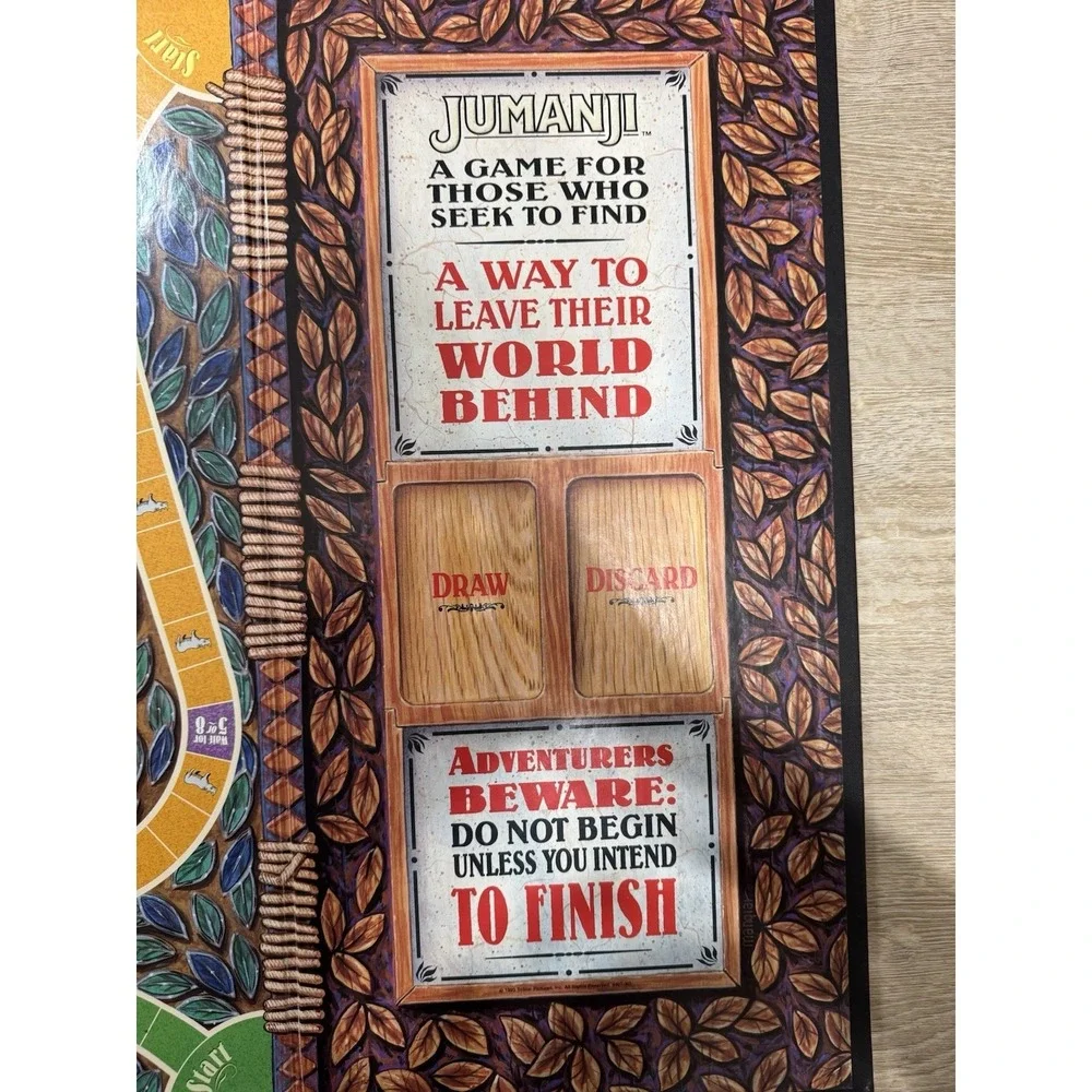 Jumanji The Game COMPLETE Milton Bradley 1995 Family Kids Movie Book VINTAGE